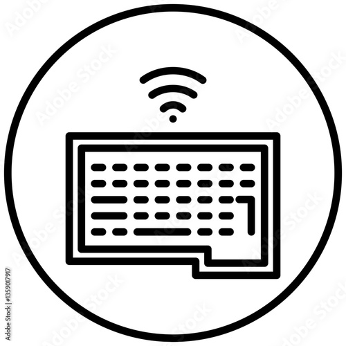 Vector Design Wireless Keyboard Icon Style