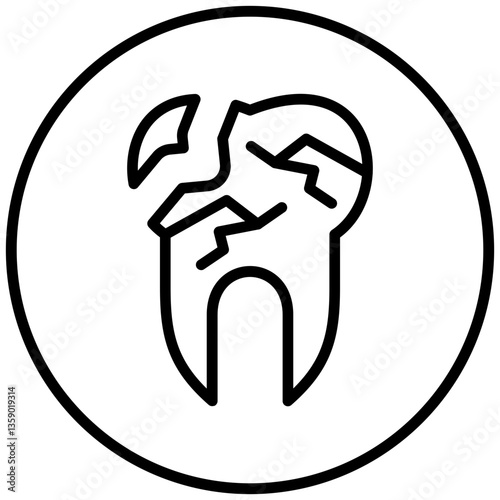 Broken Tooth Icon Style