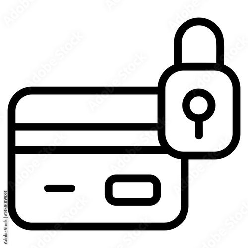 Credit card secure Line Icon