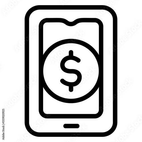 Digital money Line Icon