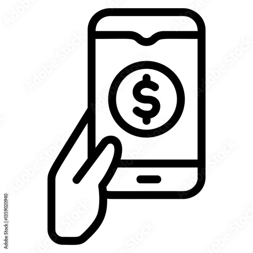 Digital money Line Icon