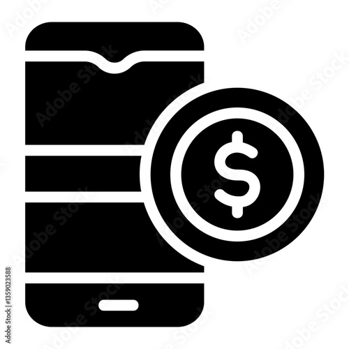Money income Solid Icon