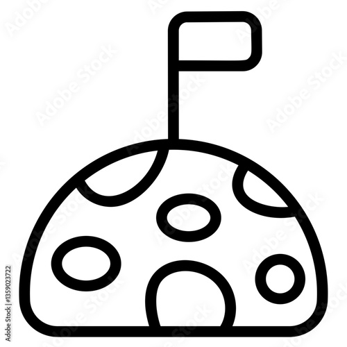 Moon landing Line Icon