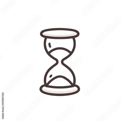 Hourglass Icon in Brown Outline, Representing Time or Measurement