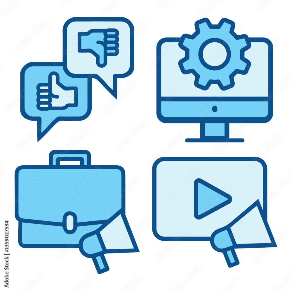 Fill Line Business Marketing Advertising Icons Fill Line Business Marketing Advertising Icons