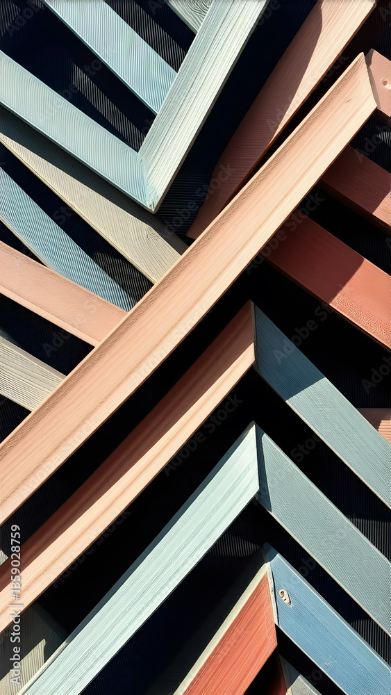 Obraz premium close up of a stack of wooden boards