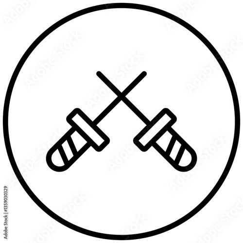 Fencing Sports Icon Style