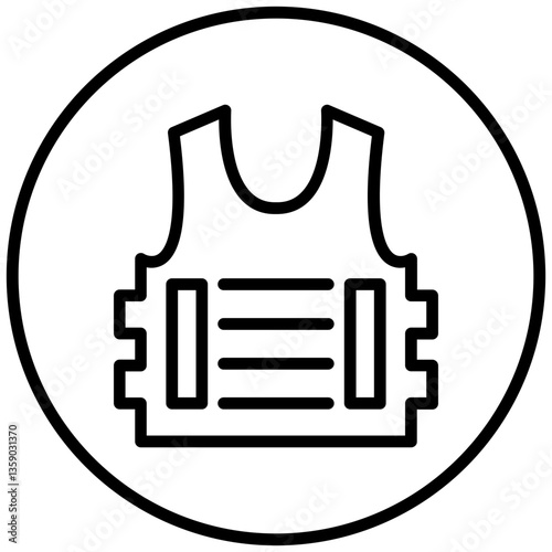 Bulletproof Vest Icon Style
