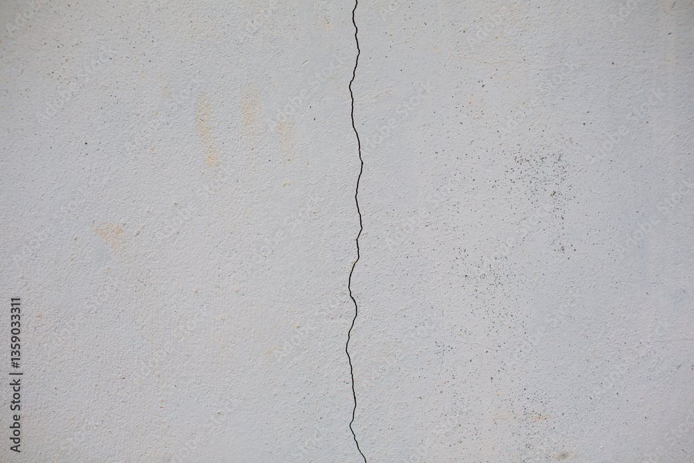 Obraz premium Close-up of a white wall cracked into lines.