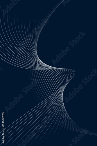 Elegant Abstract Wireframe Wave on Dark Background – Futuristic Digital Design