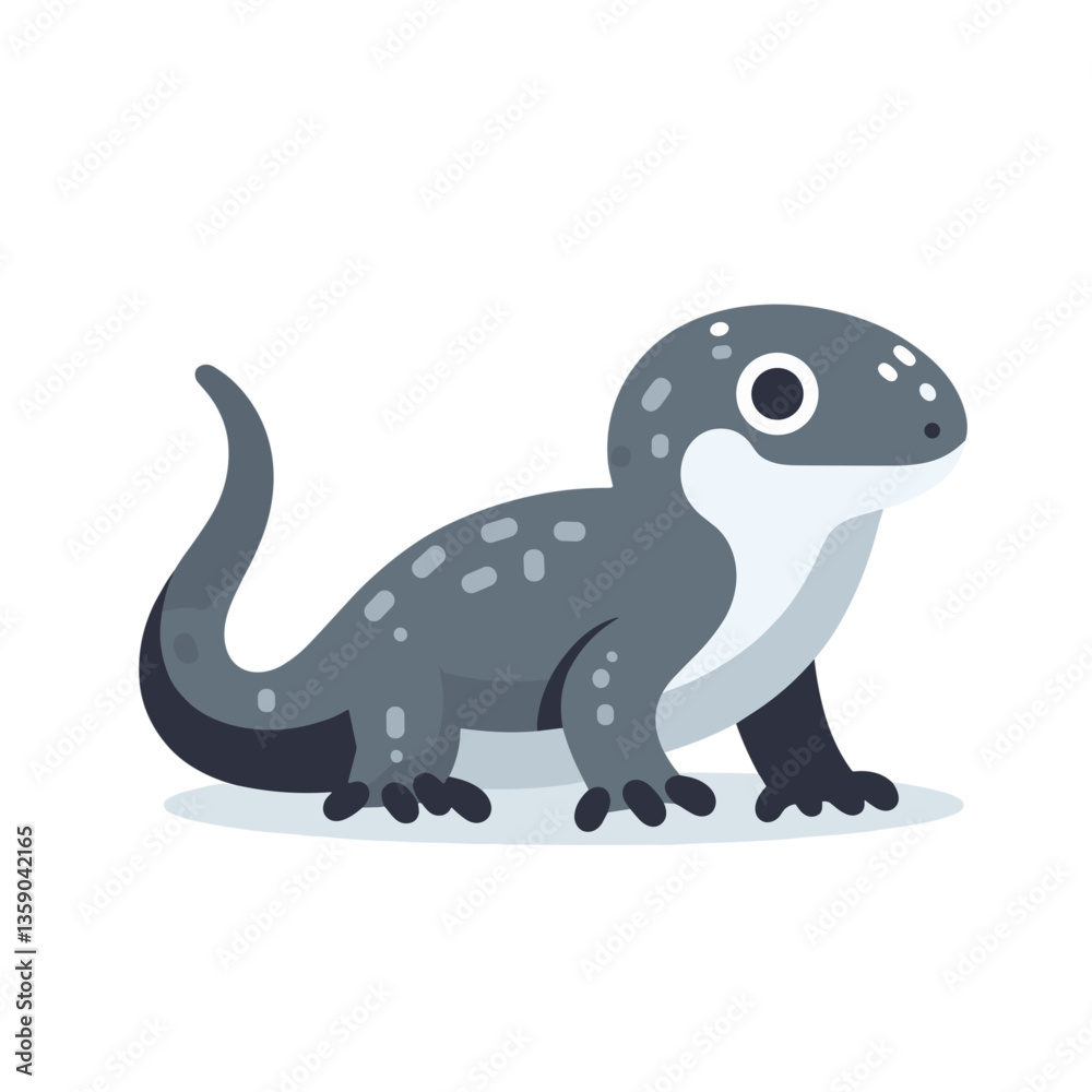 Cartoon salamander with spotted pattern. Ideal for amphibian education, wetland conservation materials, or natural science illustrations for children. Cartoon salamander with spotted pattern. Ideal for amphibian education, wetland conservation materials, or natural science illustrations for children.