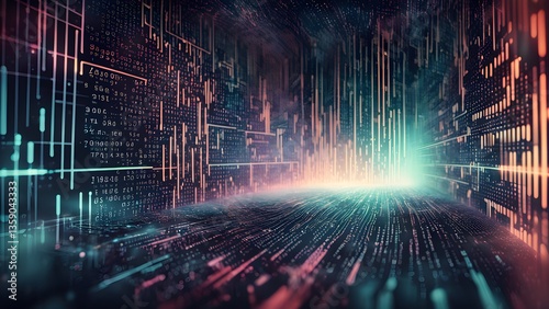 Digital Data Stream: Futuristic Cyberspace Highway