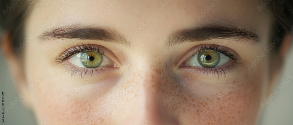 Naklejka premium Woman with green eyes close up