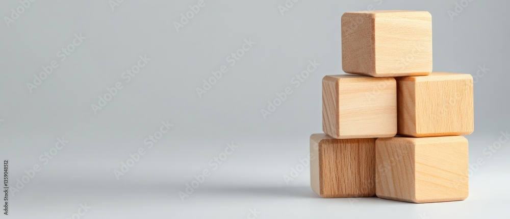 Obraz premium Wooden blocks stacked on surface