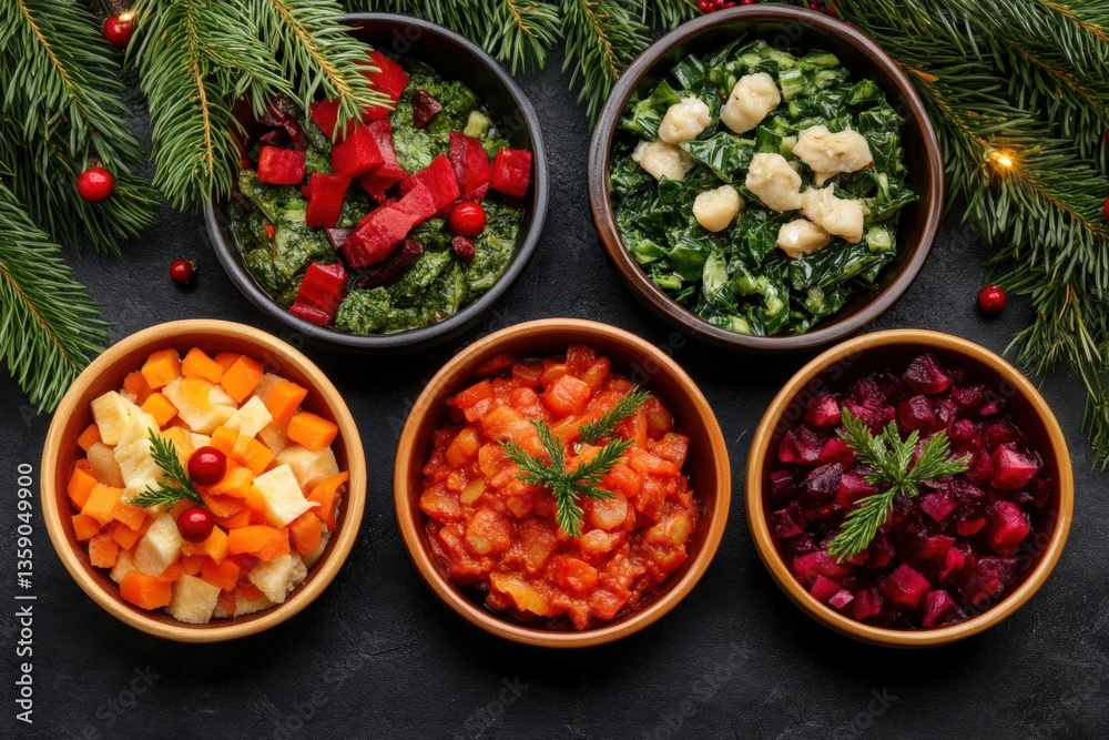 Vegetable bowls for christmas dinner Vegetable bowls for christmas dinner