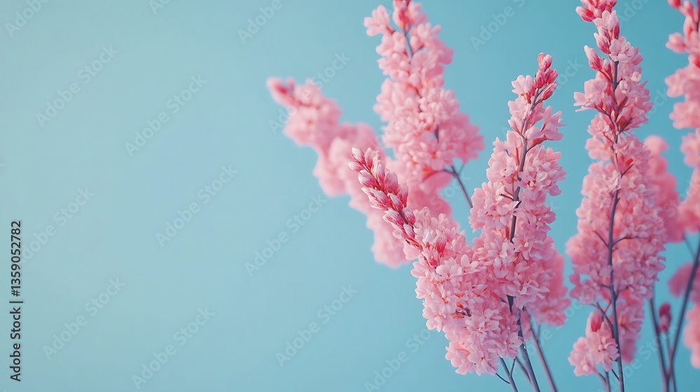 Naklejka premium Close up of delicate pink flowers in dreamy light image