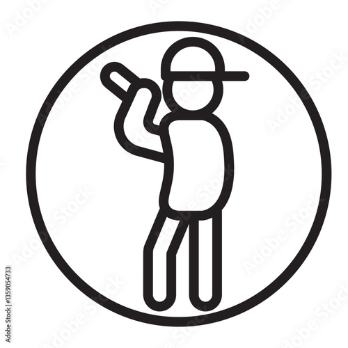 Rapper Pose   Vector Line Icon Design