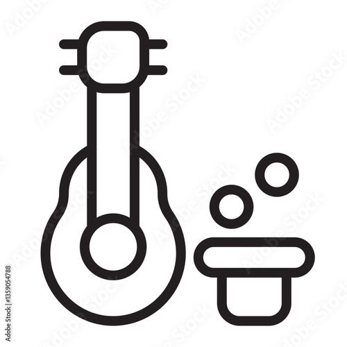 Street Performer   Vector Line Icon Design