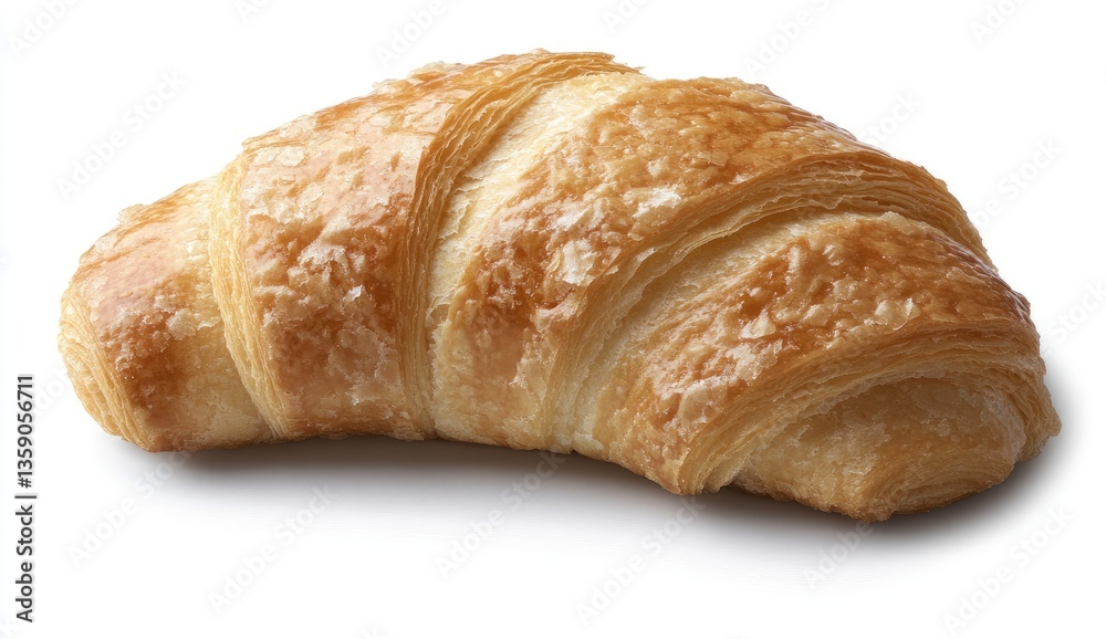Golden-brown croissant, flaky and delicious Golden-brown croissant, flaky and delicious