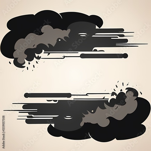 vector illustration of black clouds