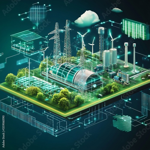 Smart Green Energy Grid Sustainable Power Plant