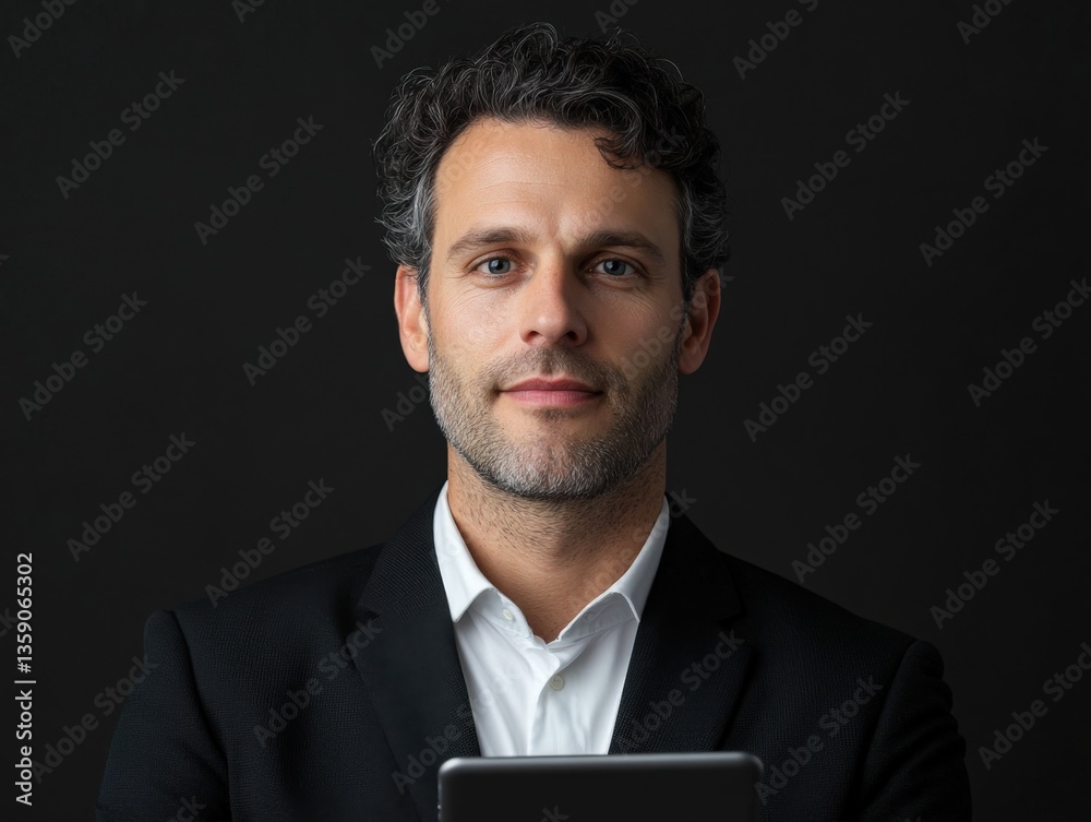 Handsome man holding digital tablet Handsome man holding digital tablet