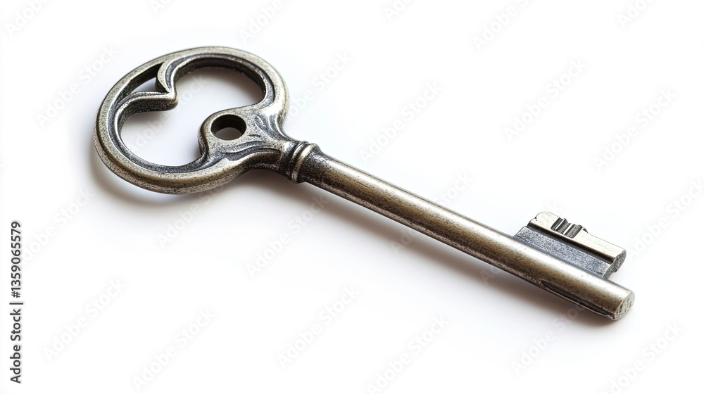 Key impression - security concept isolated on white background Key impression - security concept isolated on white background