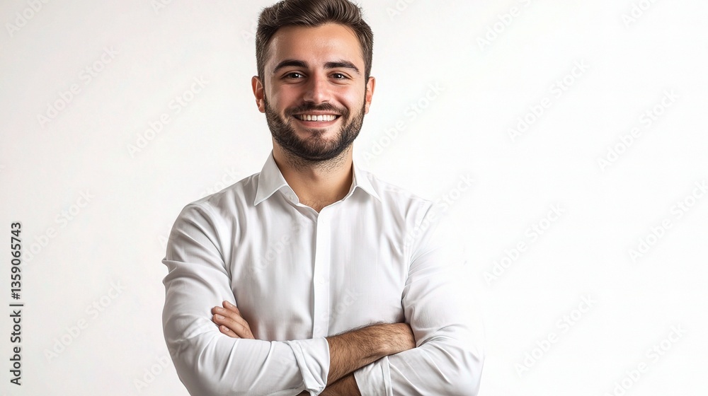 Confident Businessman Posing in Full-Length Portrait for Professional Use Confident Businessman Posing in Full-Length Portrait for Professional Use