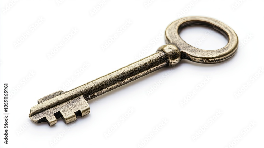 Key impression - security concept isolated on white background Key impression - security concept isolated on white background