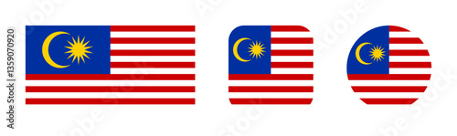 Malaysia flag icon set