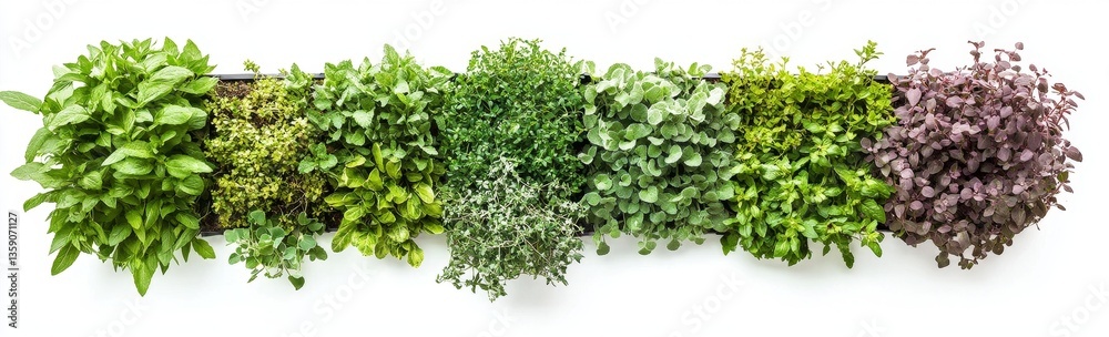 Naklejka premium Assortment of Herbs in Planters