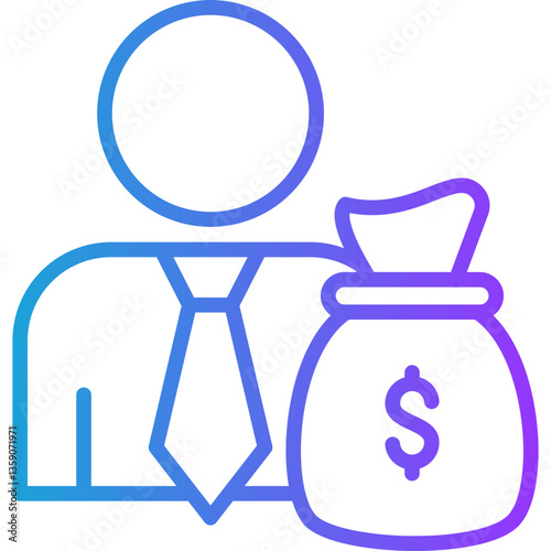 Investor line gradient icon