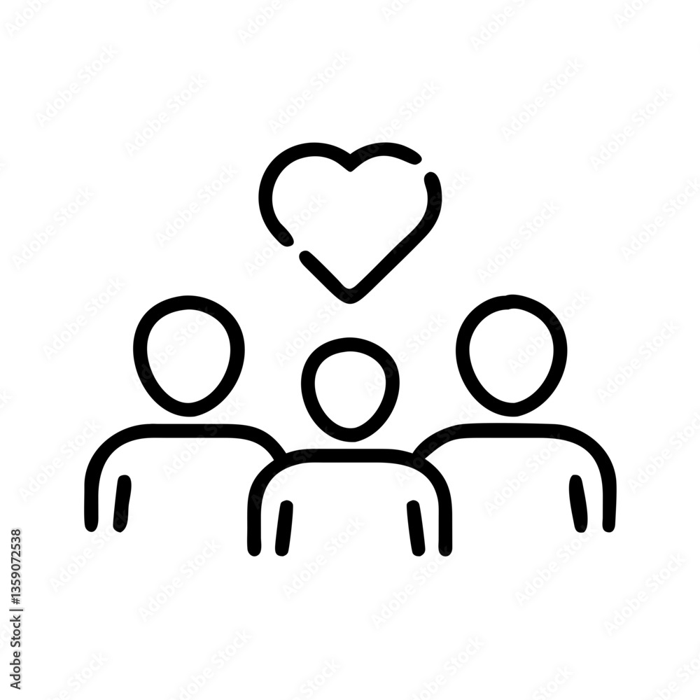 Support group illustration with heart symbol Support group illustration with heart symbol