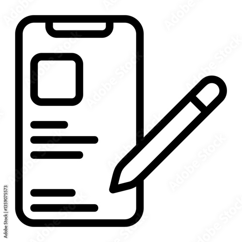 Digital Contract Line Icon