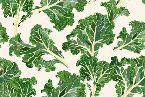 Wallpaper Mural Vibrant Minimalist Kale Illustration Pattern for Elegant Backgrounds and Wallpapers Torontodigital.ca