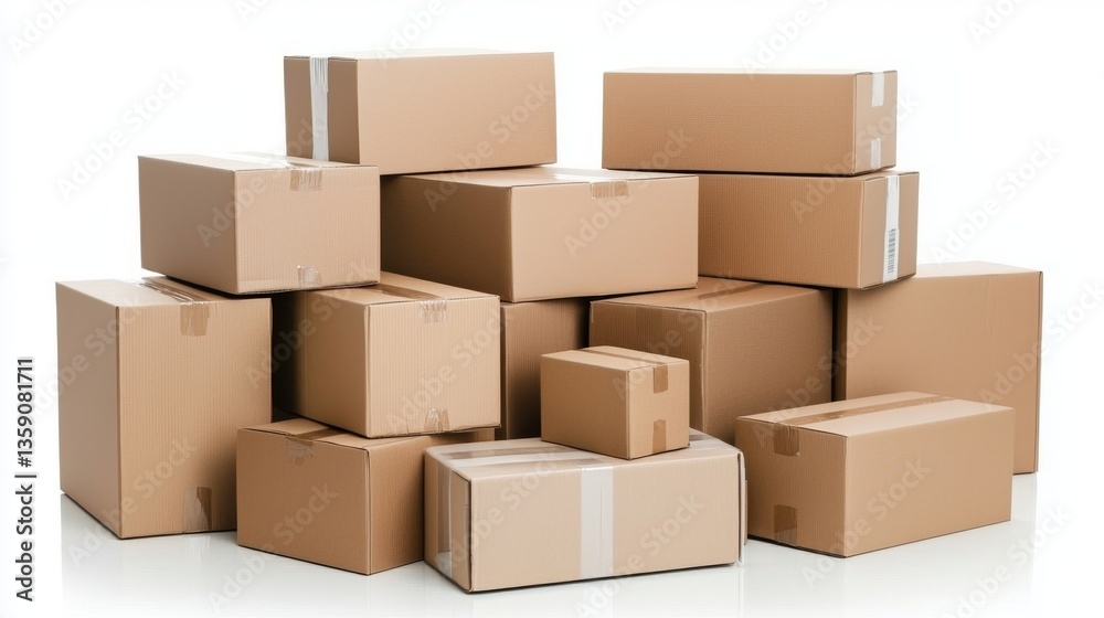Stack of Cardboard Boxes for Shipping and Moving Supplies Ready for Delivery and Relocation Stack of Cardboard Boxes for Shipping and Moving Supplies Ready for Delivery and Relocation