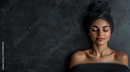 Wallpaper Mural relaxed woman in spa with towel Torontodigital.ca