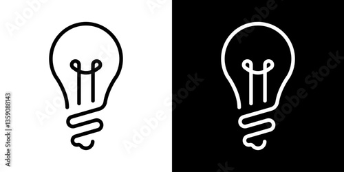 Light Bulb line icon vector, isolated on white background. Idea sign, solution, thinking concept. Lighting Electric lamp, electricity, shine, shiny. Flat style for graphic design, logo, web site, UI.