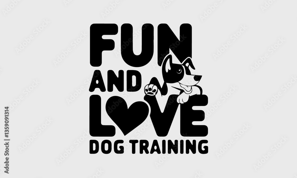 Fototapeta premium Mug design, Dog love design.