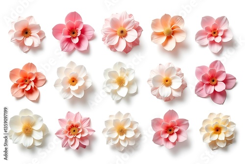 white flowers on white background