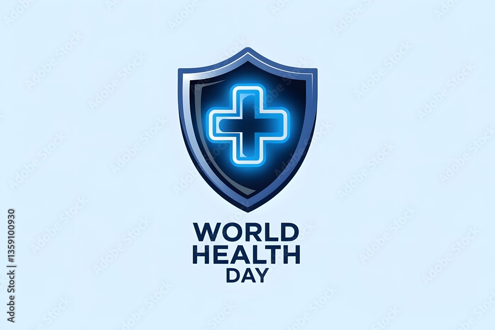 Obraz premium Modern Shield Design for World Health Day