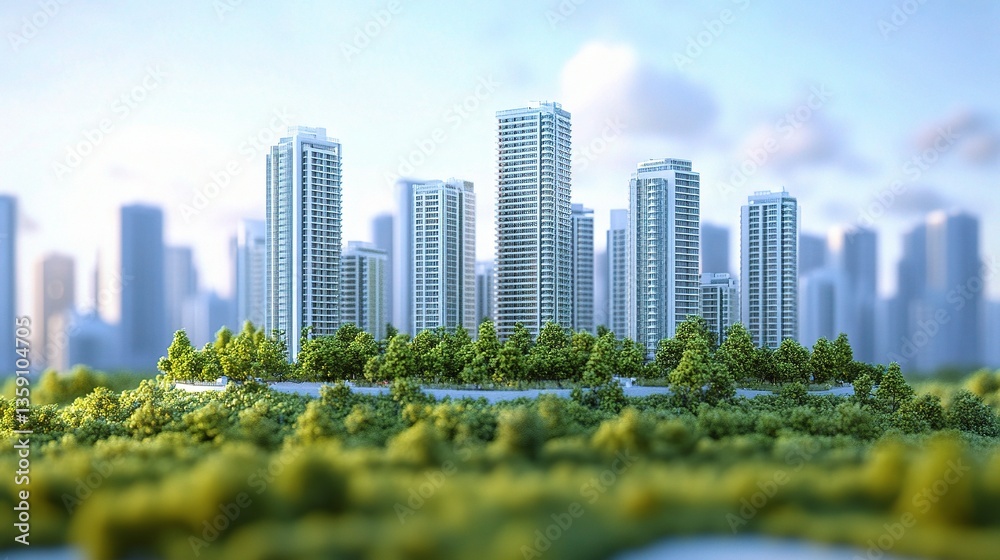 Fototapeta premium Modern Urban Development Project Showcasing Sustainable Design