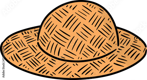 Illustration of straw hat