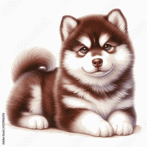 Siberian Husky dog isolated watercolor vector illustration svg