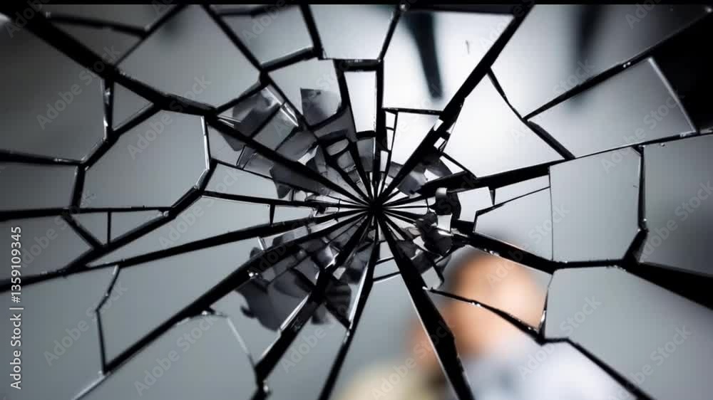 A broken mirror rearranging itself into abstract geometric patterns