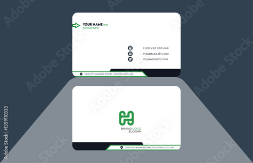 simple and clean business card design, creative template, vector illustration
