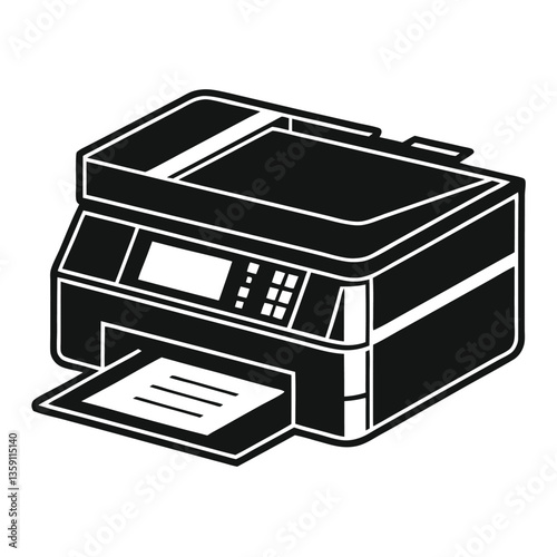 Simple Printer Silhouette Illustration for Business and Home Use