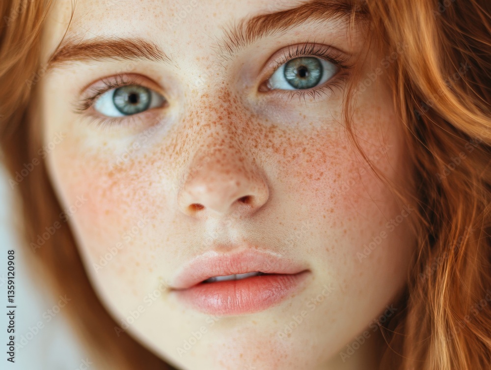 Woman's face with freckles