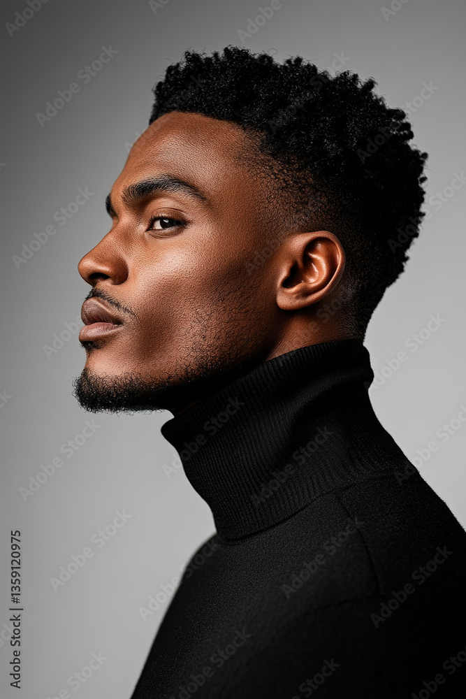 Obraz premium Portrait of a Handsome Man with Flawless Skin and a Confident Smile