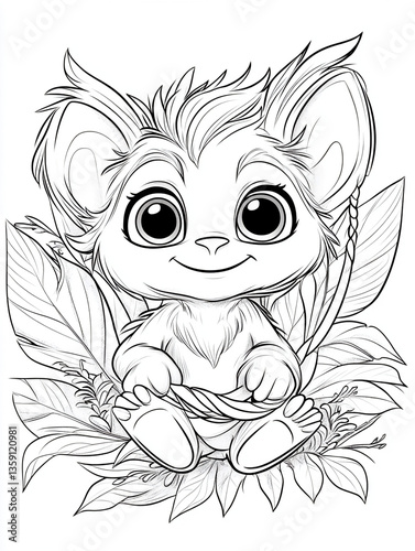 Wallpaper Mural vector illustration of a cartoon monkey Torontodigital.ca